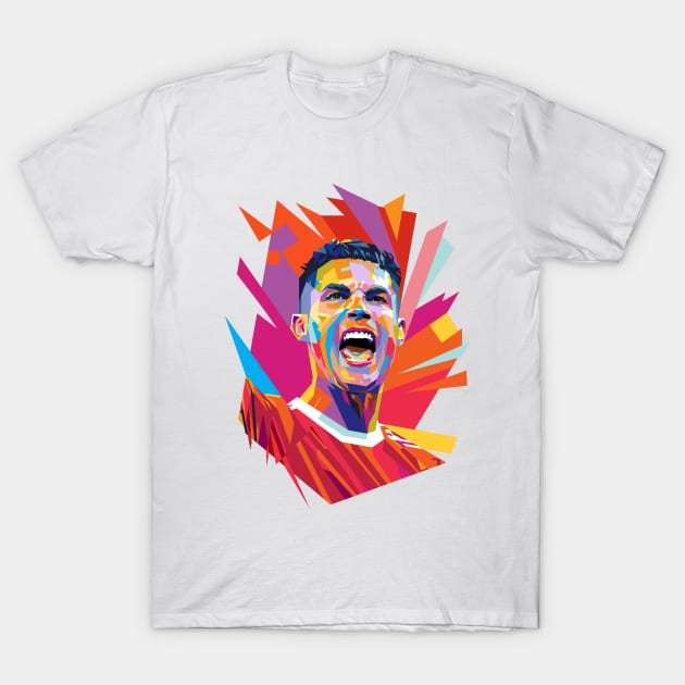 Cristiano Ronaldo Pop Art WPAP #1 T-Shirt by Laksana Ardie Store